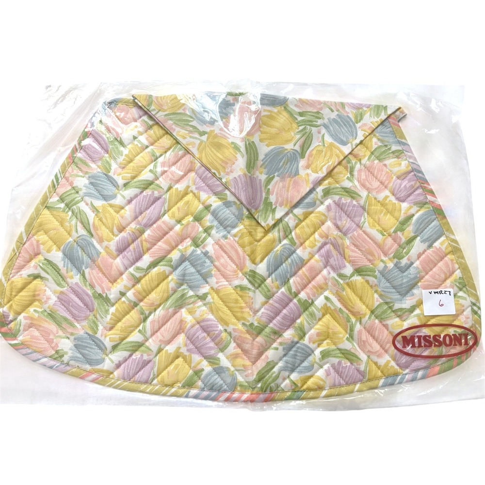 Missoni Home T&J Vestor 3 Quilted Placemats & Napkins Tulip Floral Pastel Italy